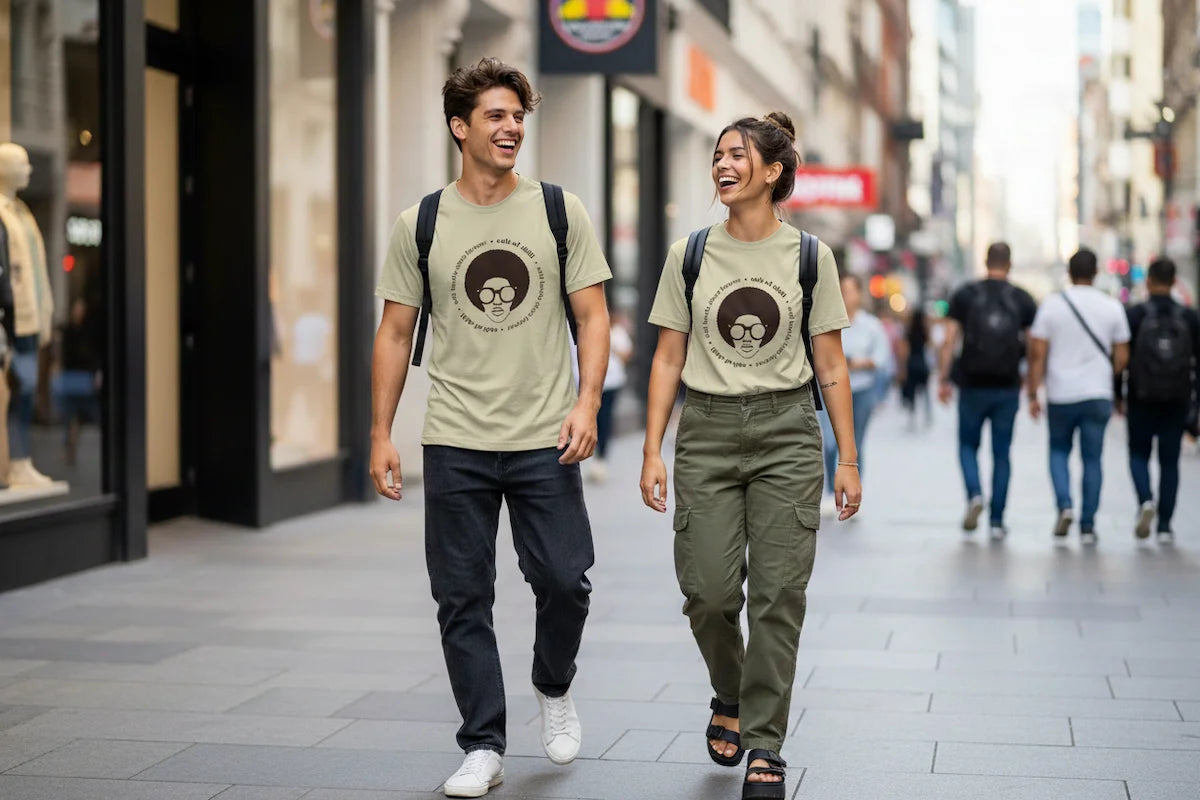 Models wearing matching oversized graphic tees — Chillcore collection by Cult of Chill